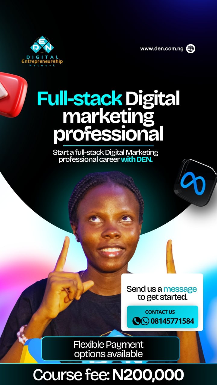 fullstack digital marketing professional - DEN - digital entrepreneurhsip network = fexible